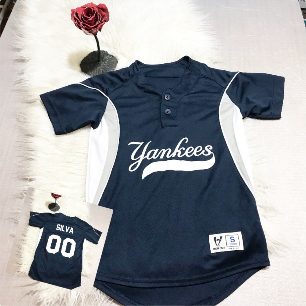 High Five Yankees Silva 00 baseball jersey Youth Small